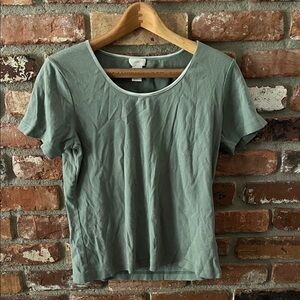 J. Jill Sage Green Short Sleeve Tee Size 6